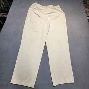 Vtg Bugle Boy Pants Pleated Mens 34x30 Beige Relaxed Straight Leg Elastic Waist